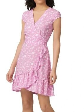 J. Crew Lavender Floral Ruffled Wrap Dress